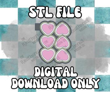 6 PC Heart Sugar Cookie Mold Tray