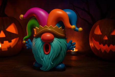 Whimsical Jester Gnome King | Colorful 3D Printed Fantasy Figurine | Fun Home Decor Collectible