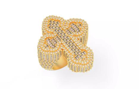 New Cross RIng with baguetes