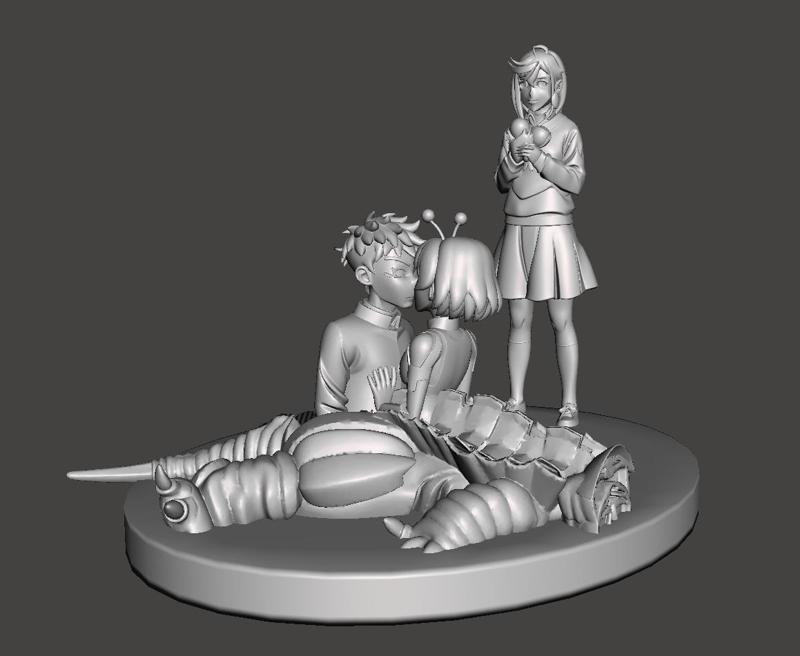 Dandadan - 3D Printable Diorama - Okarun and Vamola