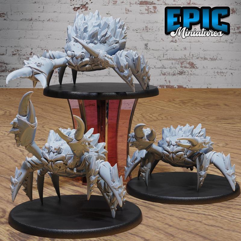Frost Crab Set ‧ DnD Miniature ‧ Tabletop Miniatures ‧ Gaming Monster ‧ 3D Model ‧ RPG ‧ DnDminis ‧ STL FILE