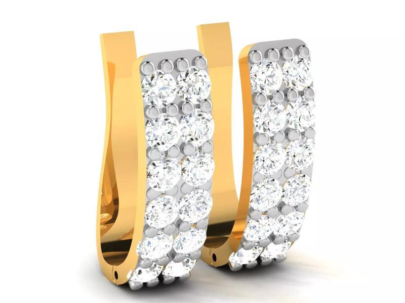 Women Earring 3dm STL OBJ FBX Render Details