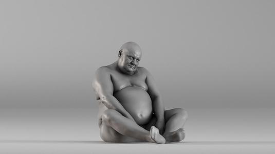 S00110 Seated Male Figure – Expressive Human Anatomy Study
