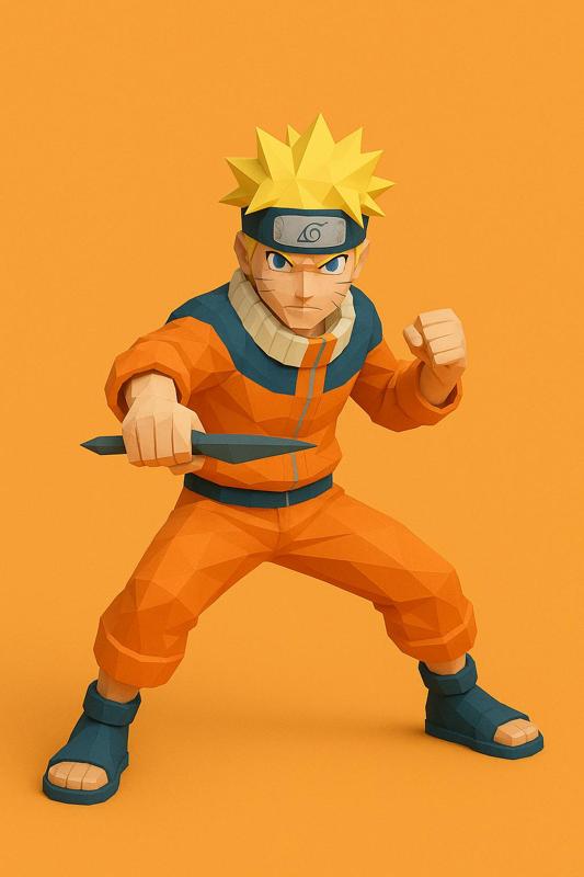 Naruto Action Figure Low Poly - Naruto Anime