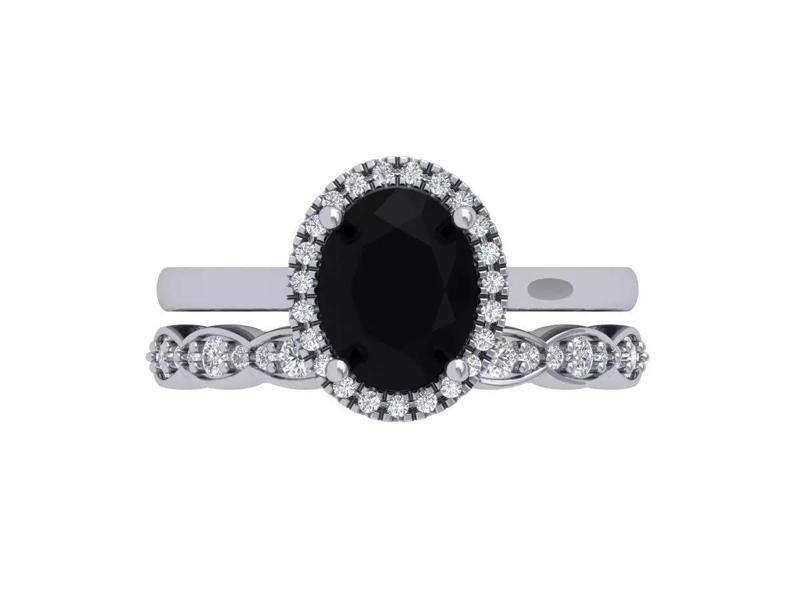 Oval Ring With Wedding Band