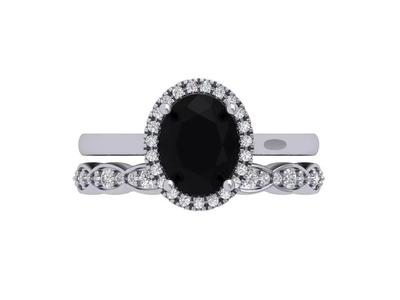 Oval Ring With Wedding Band