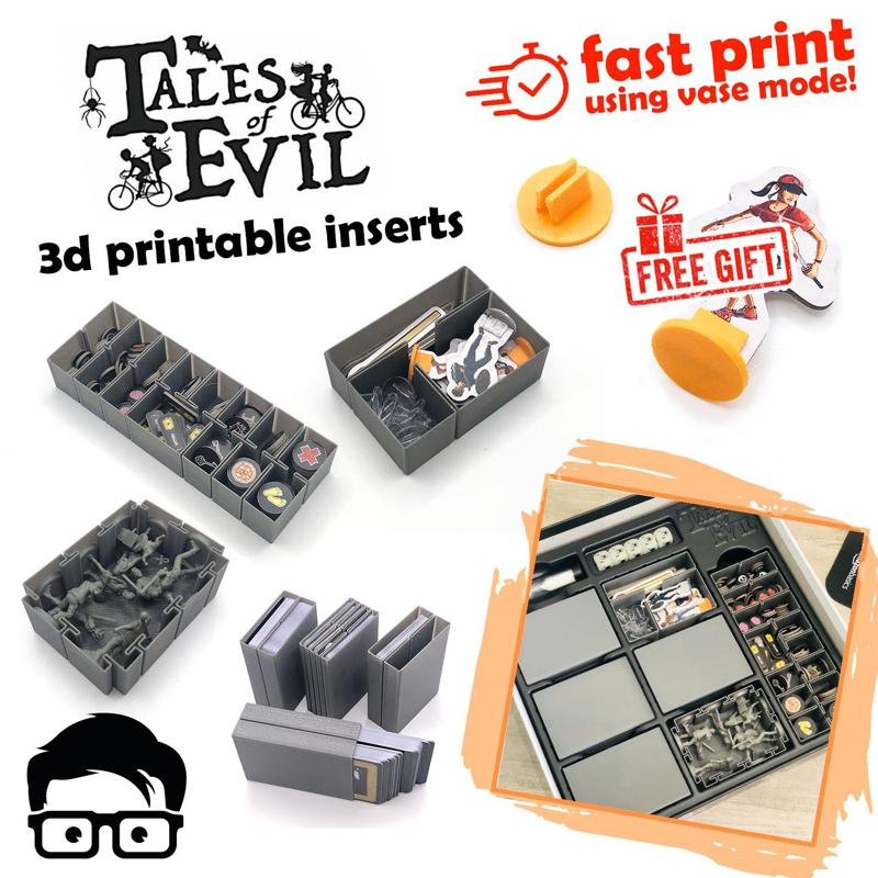 TALES OF EVIL 3D PRINTABLE INSERTS INTERNAL ORGANIZER FAST PRINT DESIGN
