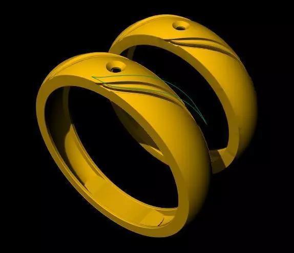 couple band ring 3dm and stl file
