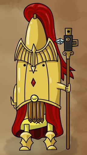 banana warrior with lance for epic