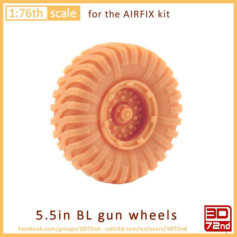 3D72ND - 1/76TH SCALE 5.5in BL GUN DUNLOP WHEELS