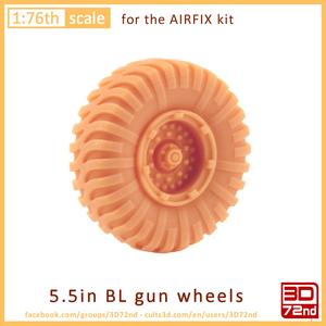 3D72ND - 1/76TH SCALE 5.5in BL GUN DUNLOP WHEELS