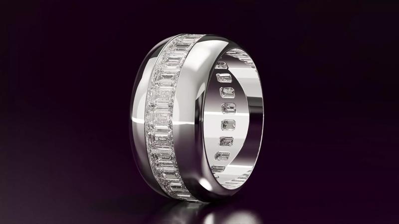 Channel Set Emerald Eternity Ring N08 3725CT EU54