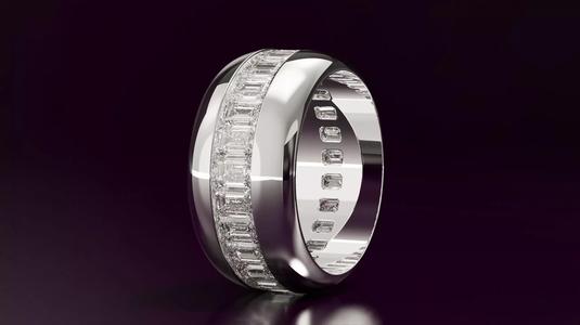 Channel Set Emerald Eternity Ring N08 3725CT EU54