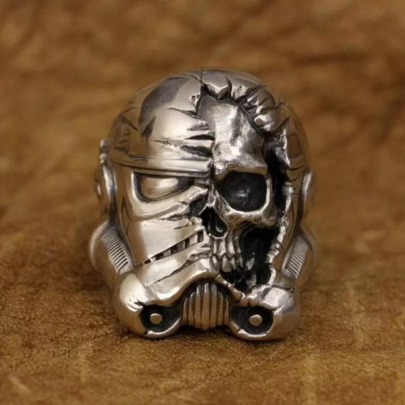 Death Trooper Storm Trooper Half Skull 3D Ring