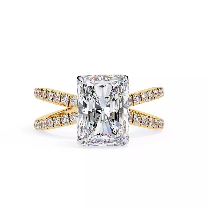 Crisscross Delicate Radiant diamond ring 3d models