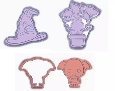 SET X 3 CORTANTES MARCADOR DOBBY MANDRAGORA GORRO HARRY