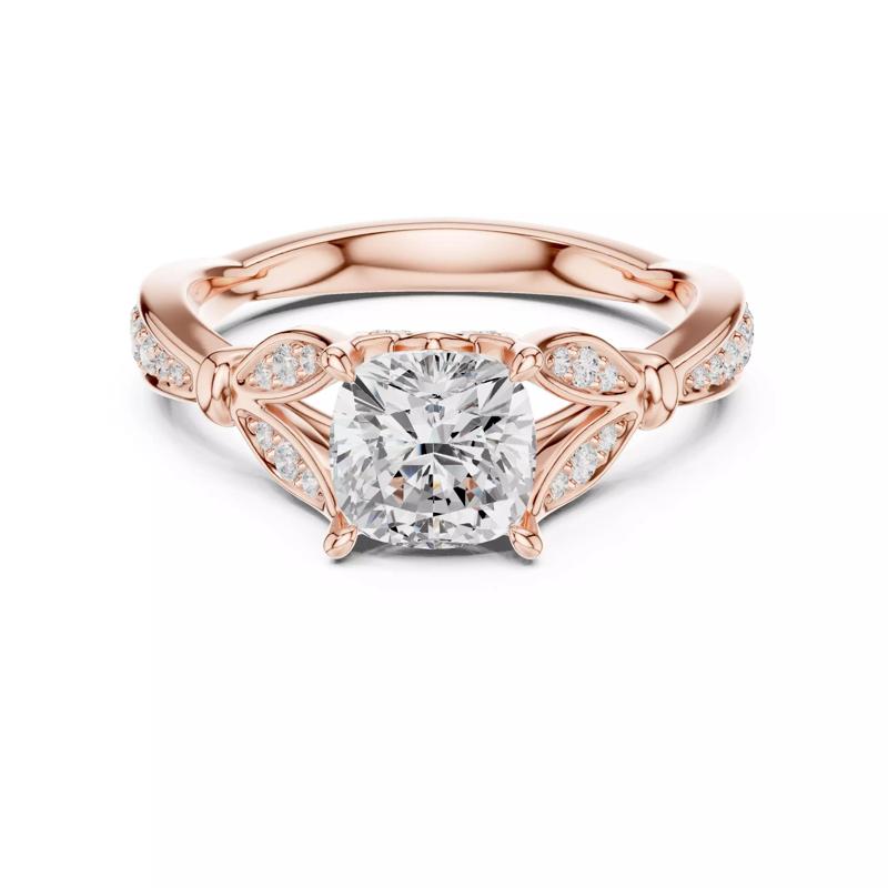 Cushion Cut Diamond Split Shank Wedding Ring 3DM STL Video