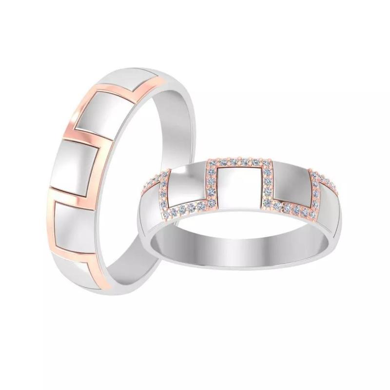 Couple Band Ring 3dm stl render detail