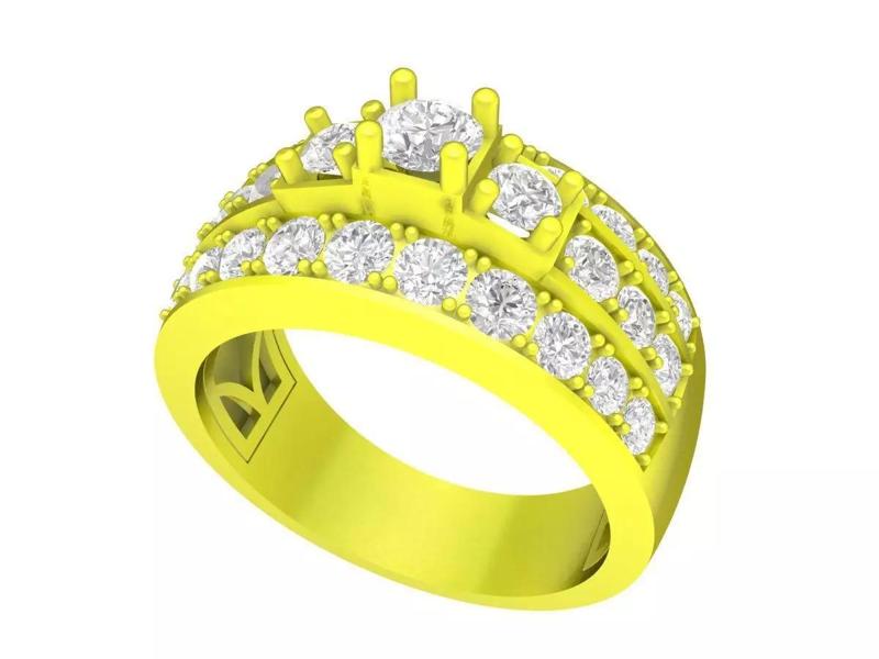7886 Fashion Diamond Unisex Band Ring