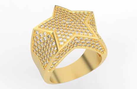 5 Angles Pave Small Star Ring Style 3 Size US 9