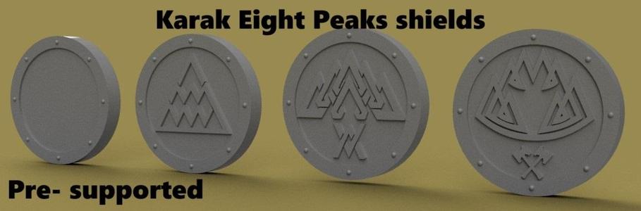 Eight Mountains Shields Old Fantasy Battlehammer