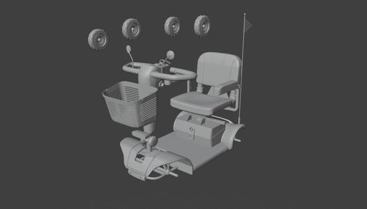 1/64 Electric Mobility Scooter For dioramas