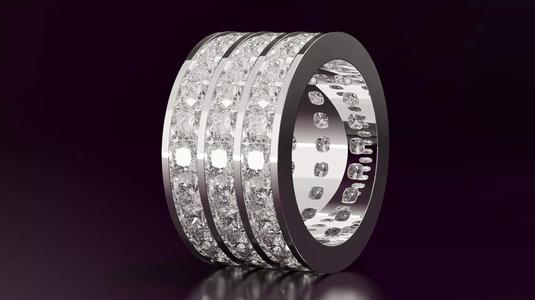 3line channel set cushion square eternity band 54EU size