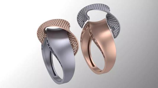3rd 2 piece facet fusion gold ring