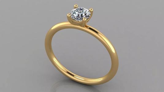 AG SZ US 7 ROUND DIAMOND RING