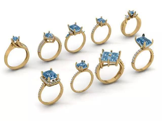 A Collection of Simple Stone Studded Women Rings