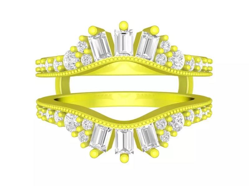 6990 Fashion Baguette Diamond Women Ring