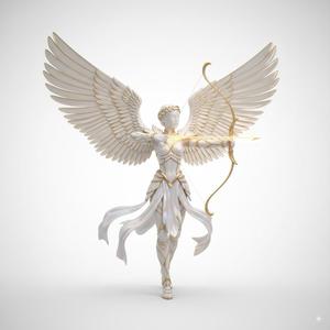 Divine Winged Archer Miniature STL - Celestial Warrior for Tabletop RPG & Display