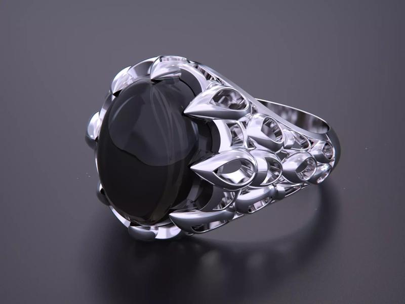 Oval stone ring