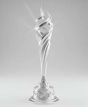 Elegant Silver Swirl Trophy