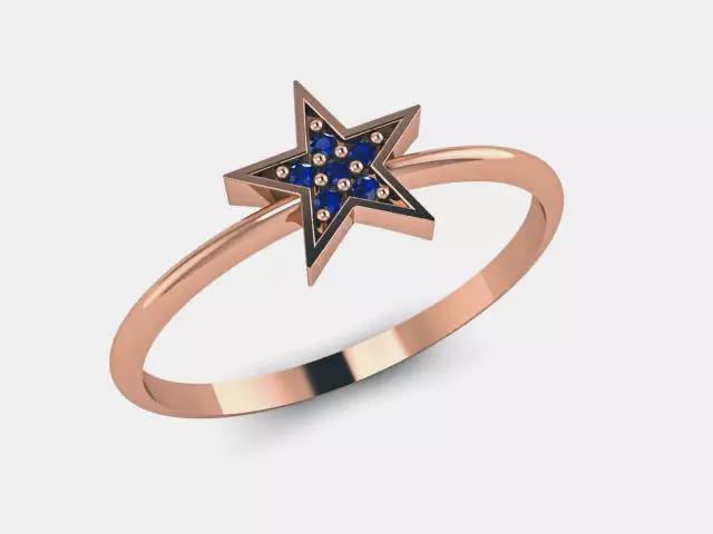 Plain Gold Star Delicate  Ring