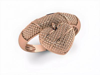 Heart Charm Plain Gold Ring