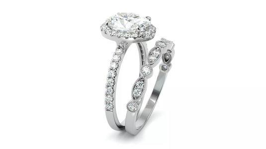 Engagement Ring with Oval stone 9x7mm with Side band All Sizes