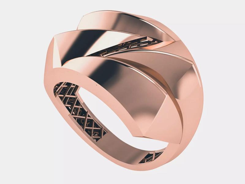 Wave Line Plain gold ring