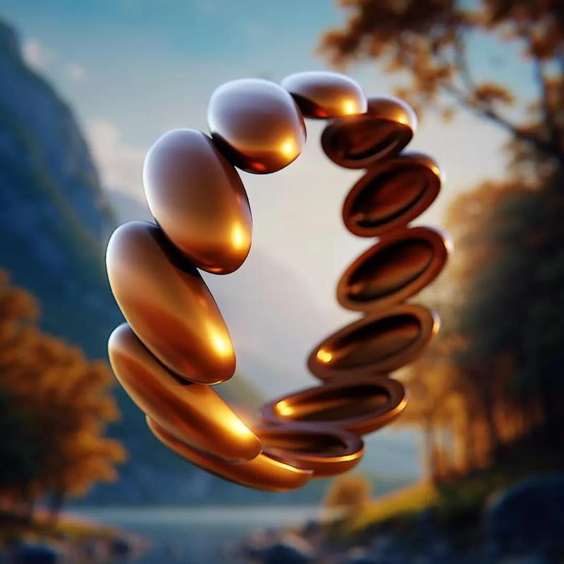 Pebble Flow Ring - Nature-Inspired Organic Jewelry 3D Model 99