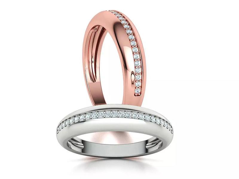 Diamond Dome Ring Half Eternity Ring 3Dprint model