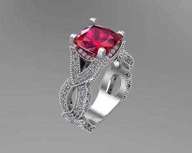 Diamond Cushion gold rings NN059