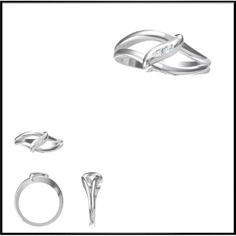 JCD Format  Diamond three stone ring rings 3dm jewelry