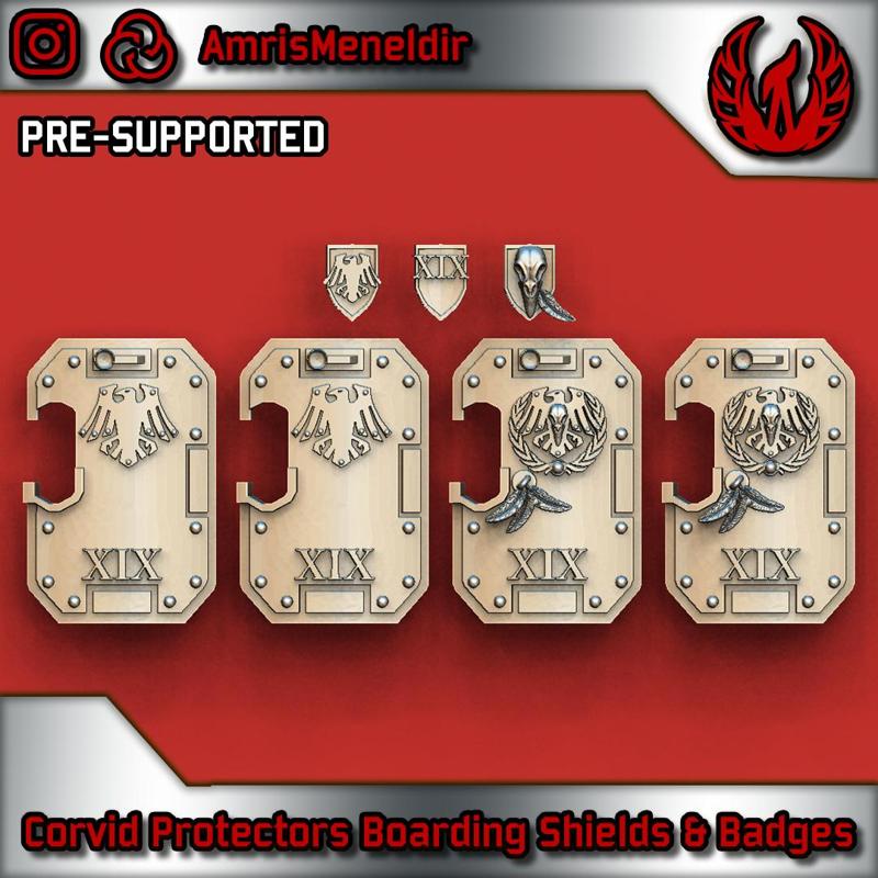 Corvid Protectors Boarding Shields & Badges