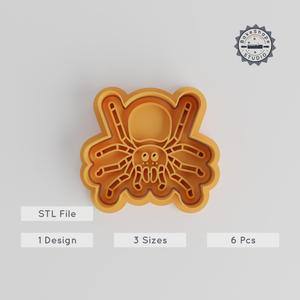 Spider Cookie Cutter & Stamp Set, 3 Sizes S/M/L, Cute Animal Arachnid Design for Cookies & Fondant