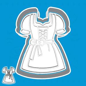 Oktoberfest cookie cutters - dirndl dress (style 1)