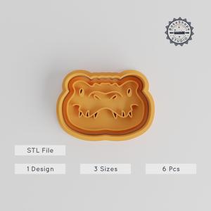 Crocodile Shape Cutter & Stamp Set, Cookie & Fondant Tool, Reptile Design, Sizes S/M/L, Animal Theme, Instant Download
