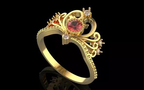 crown ring Silver Gold Print