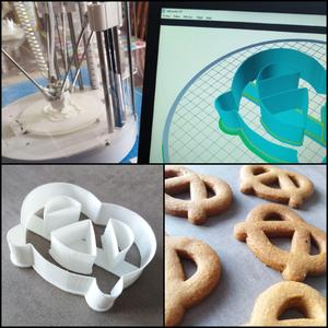 Cookie cutter and stamp for pretzel shaped cookies or shortbread