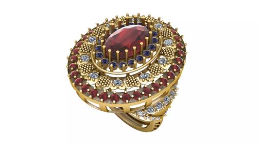 QUEEN ENGAGEMENT RUBY RING 3D PRINTABLE MODEL