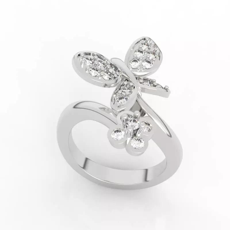 Elegant Butterfly Flower Ring